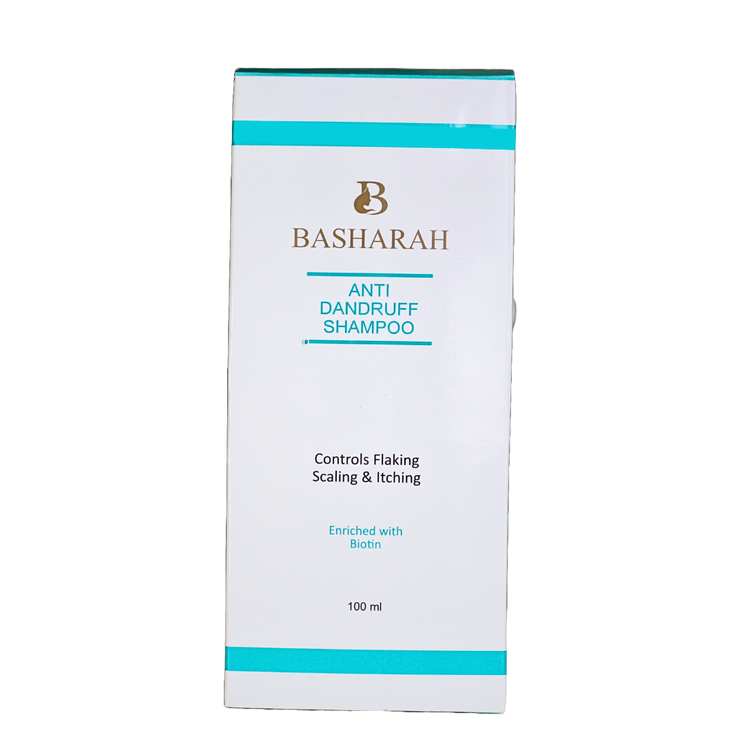 Basharah Anti-Dandruff Shampoo with Biotin – Controls Flaking, Itching & Scaling | 100ml