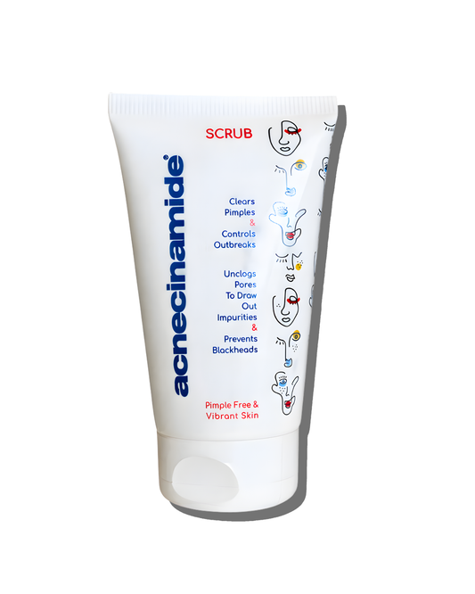 Basharah Scrub Acnecinamide - Blemish Control with Niacinamide, Evening Primrose Oil, Vitamin B5 - Improves Skin Texture, Evens Tone, Controls Oil