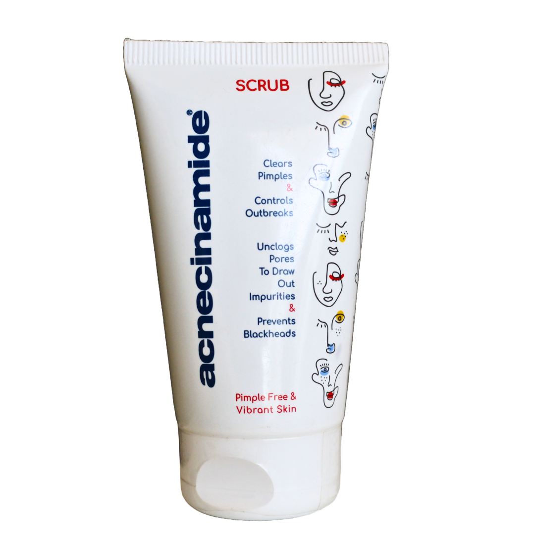 Basharah Scrub Acnecinamide - Blemish Control with Niacinamide, Evening Primrose Oil, Vitamin B5 - Improves Skin Texture, Evens Tone, Controls Oil