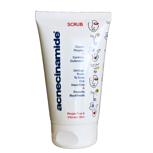 Basharah Scrub Acnecinamide - Blemish Control with Niacinamide, Evening Primrose Oil, Vitamin B5 - Improves Skin Texture, Evens Tone, Controls Oil